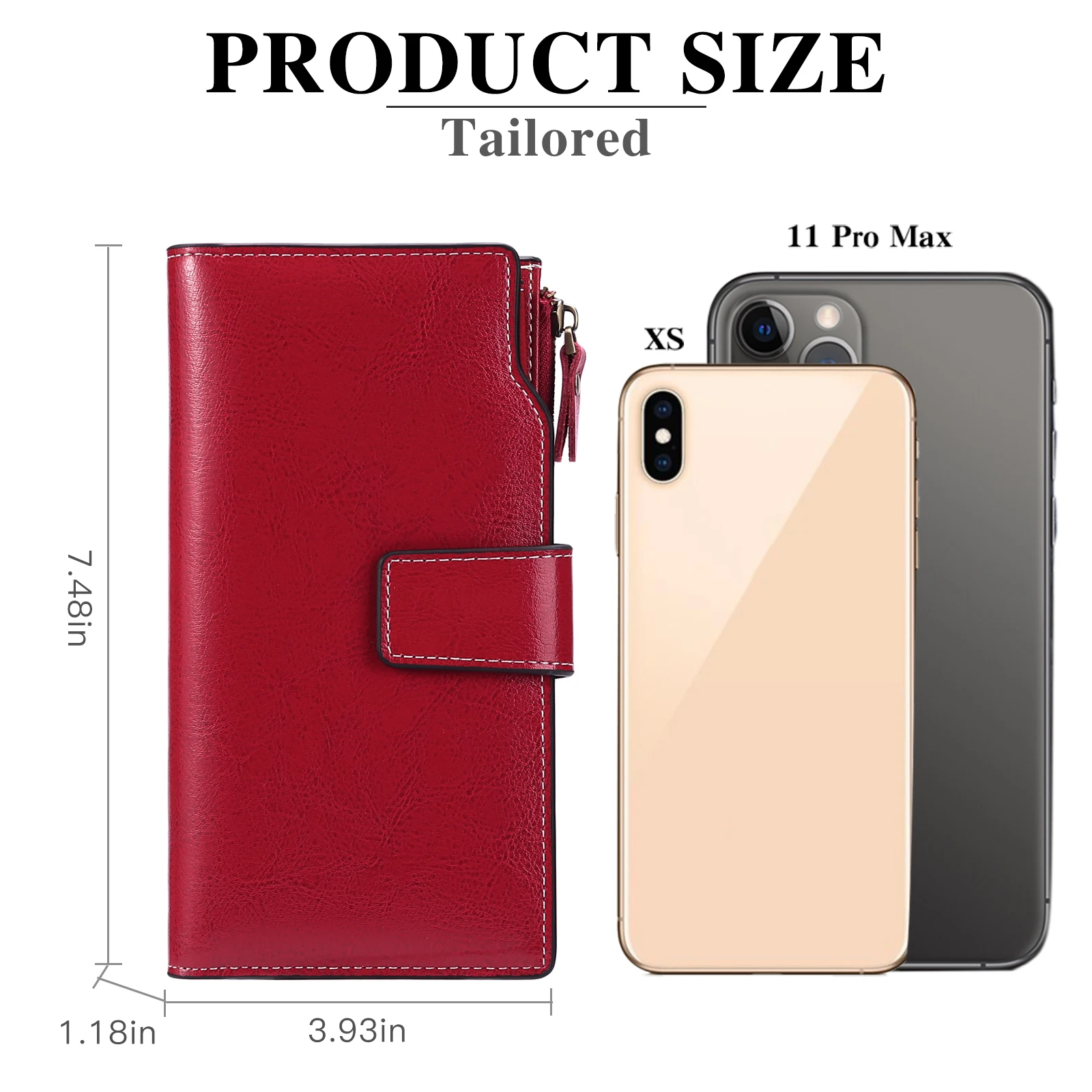 Luxury RFID Blocking Women Wallets Genuine Leather Zipper Clutch Purse Large Capacity Card Holder Female Long Clutch Purse