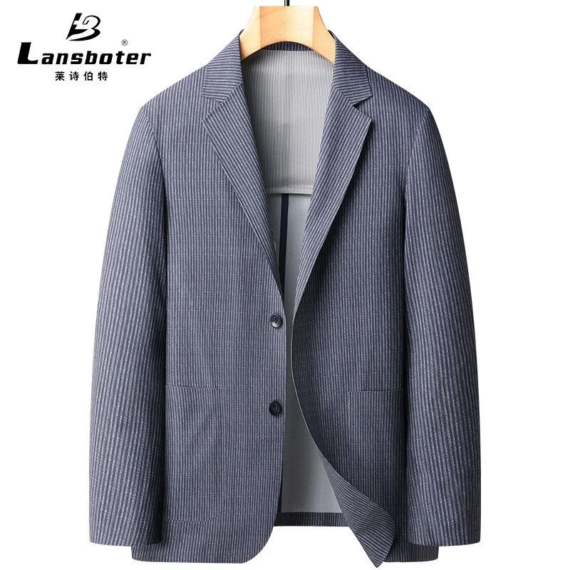 

Non marking adhesive stripe suit, new trend in spring and summer, sunscreen small suit for men, no iron, elastic, casual