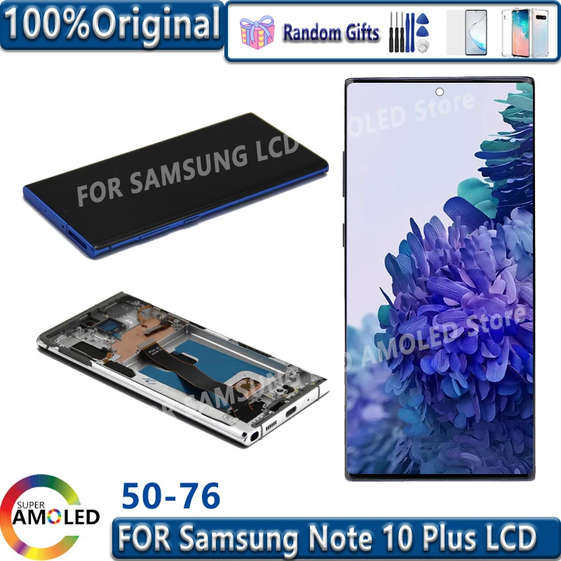 Оригинальный AMOLED Note 10 Plus ЖК-экран для Samsung Galaxy note10 Plus Lcd N975 N9750 N975F с рамкой ЖК-дисплей сенсорный экран