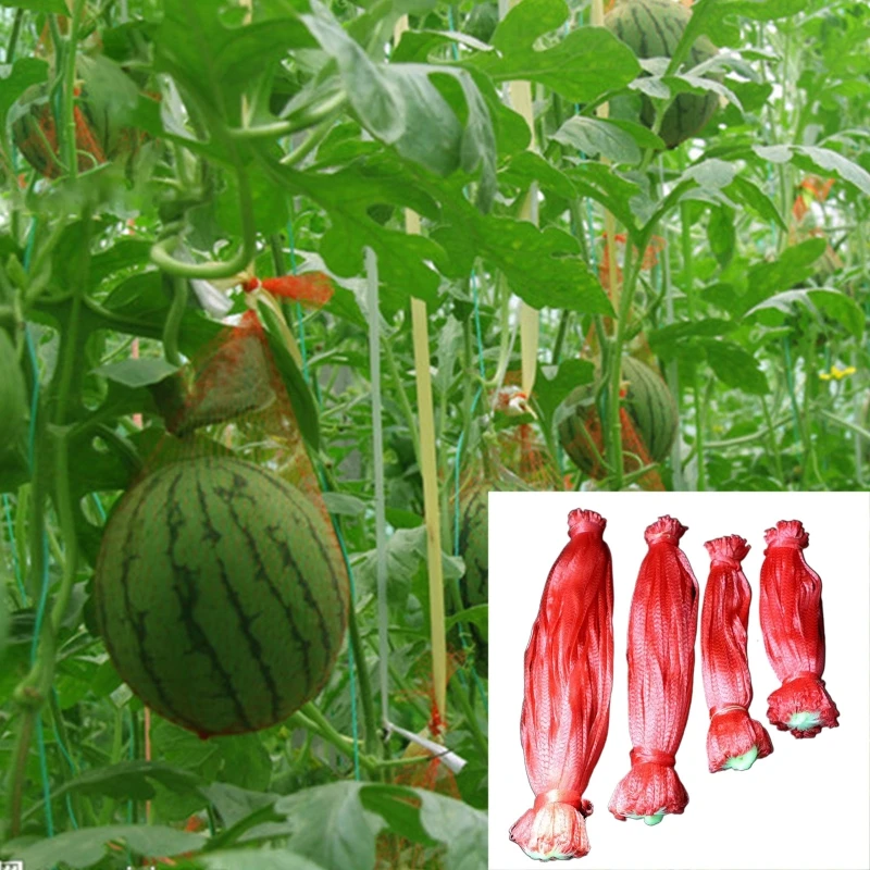 

Durable Melon Cradle with Drawstring Heavy Duty Tear Resistant Watermelon Net for Garden Fruits Vegetables Hanging Bags