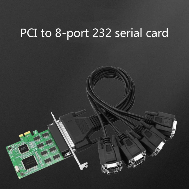 

F19E High Quality 8-Port RS232 PCI Express Serial Card PCIE To DB9 RS232 Expansion Add On Card PCI-E Riser Adapter Card