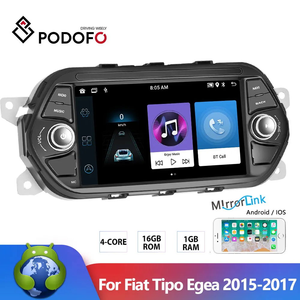 

Podofo Android 11 Car Video Multimedia Player For FIAT TIPO EGEA 7'' GPS Navigation Radio Auto Audio 2din Autoradio Head Unit