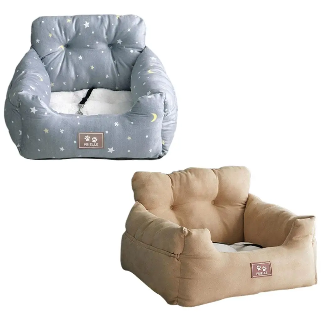 

Adjustable Pet Car Carrier Bed Clip-On Safety Leash Soft Kennel with Storage Pocket Dog Car Seat for Small to Medium Travel SUV