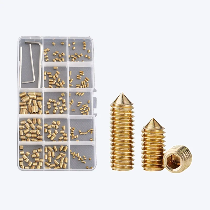 260 шт. набор латунных шестигранных винтов без головки M3 M4 M5 M6 3 ~ 10 мм с