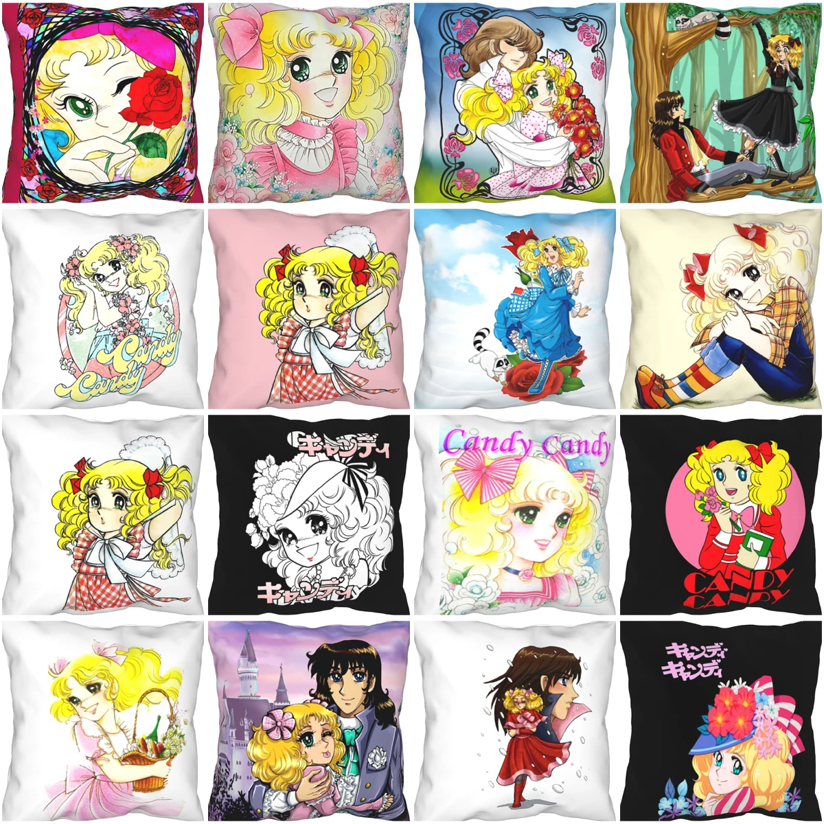 Чехол для диванной подушки конфетного цвета декоративный чехол с рисунком Аниме