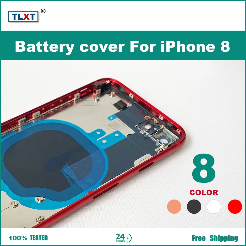 Задняя крышка батарейного отсека для iPhone 8 8Plus средняя рамка Шасси + боковые