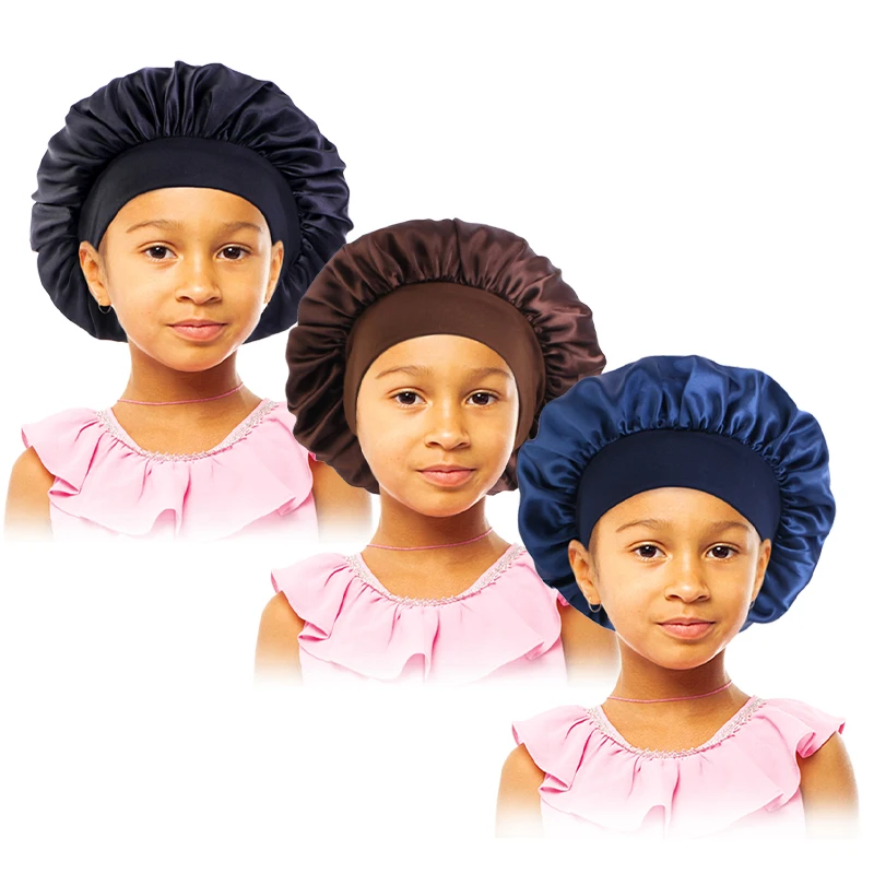 3 шт./партия детская шелковая шапочка-тюрбан