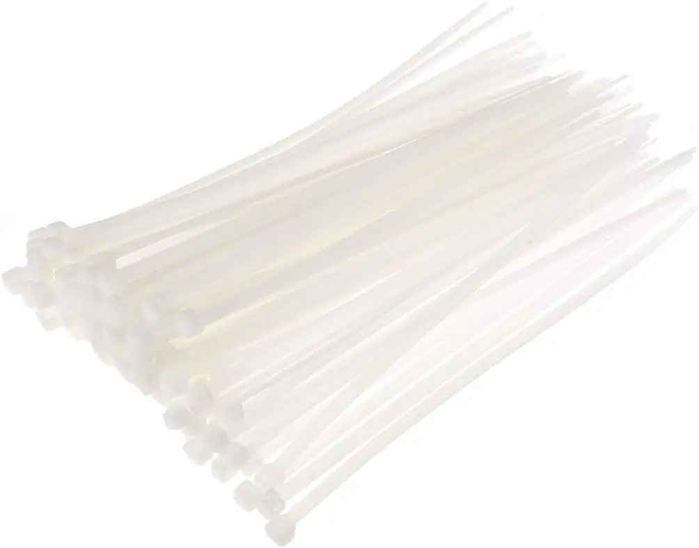

Tcenofoxy 100pcs Cable Zip Ties 20 Inch x 0.2 Inch Self-Locking Nylon Tie Wraps White