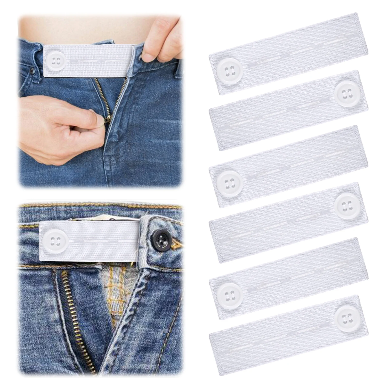 

6 шт. удлинитель для брюк для беременных Профессиональный эластичный регулируемый пояс для брюк Поддерживающий Пояс расширитель для брюк аксессуары