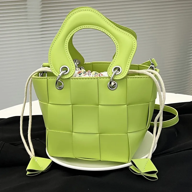 

Women Small Bucket Bags for Woman Luxury Designer Purs and Handbag Knitting Women's Bags Summer 2022 Trend Handbags 2pcs