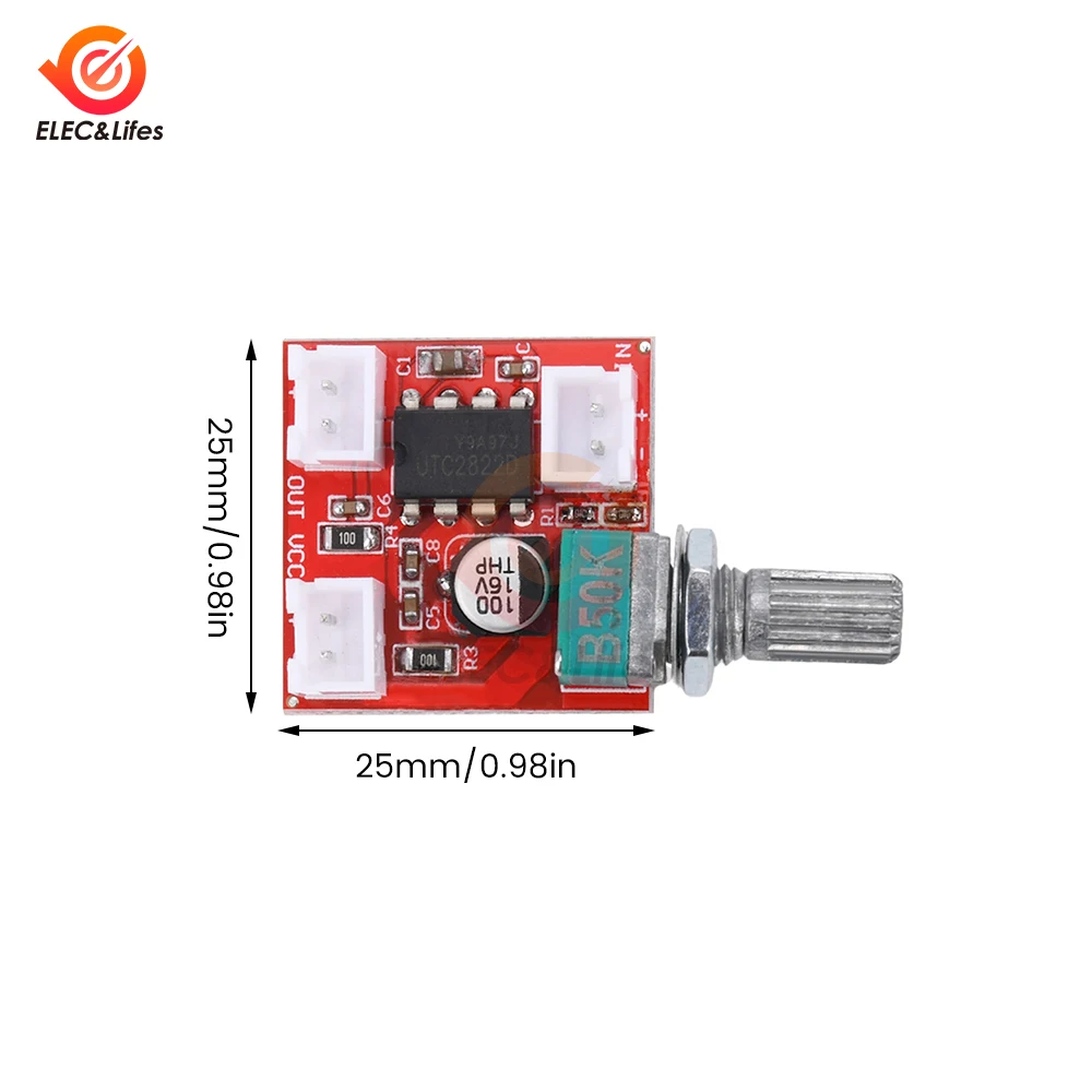Плата моно-усилителя BTL 1 8-12 В постоянного тока UTC2822 мини-усилитель для наушников
