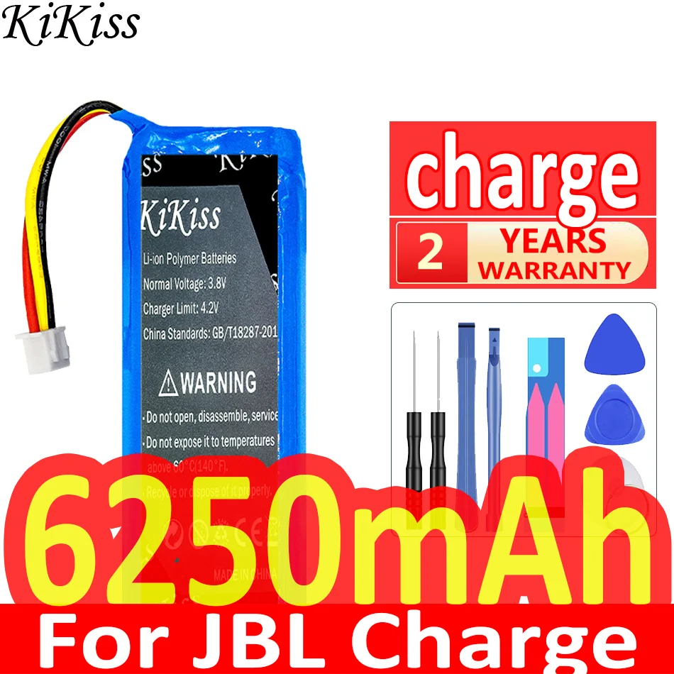 

Аккумулятор KiKiss на 6250 мА · ч для JBL зарядного устройства, Bluetooth-динамика, батарея + Бесплатные инструменты