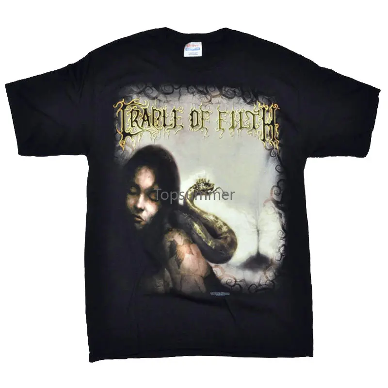 

Cradle Of Filth Snake Black T-Shirt Men Funny O Neck Short Sleeve Cotton T-Shirt