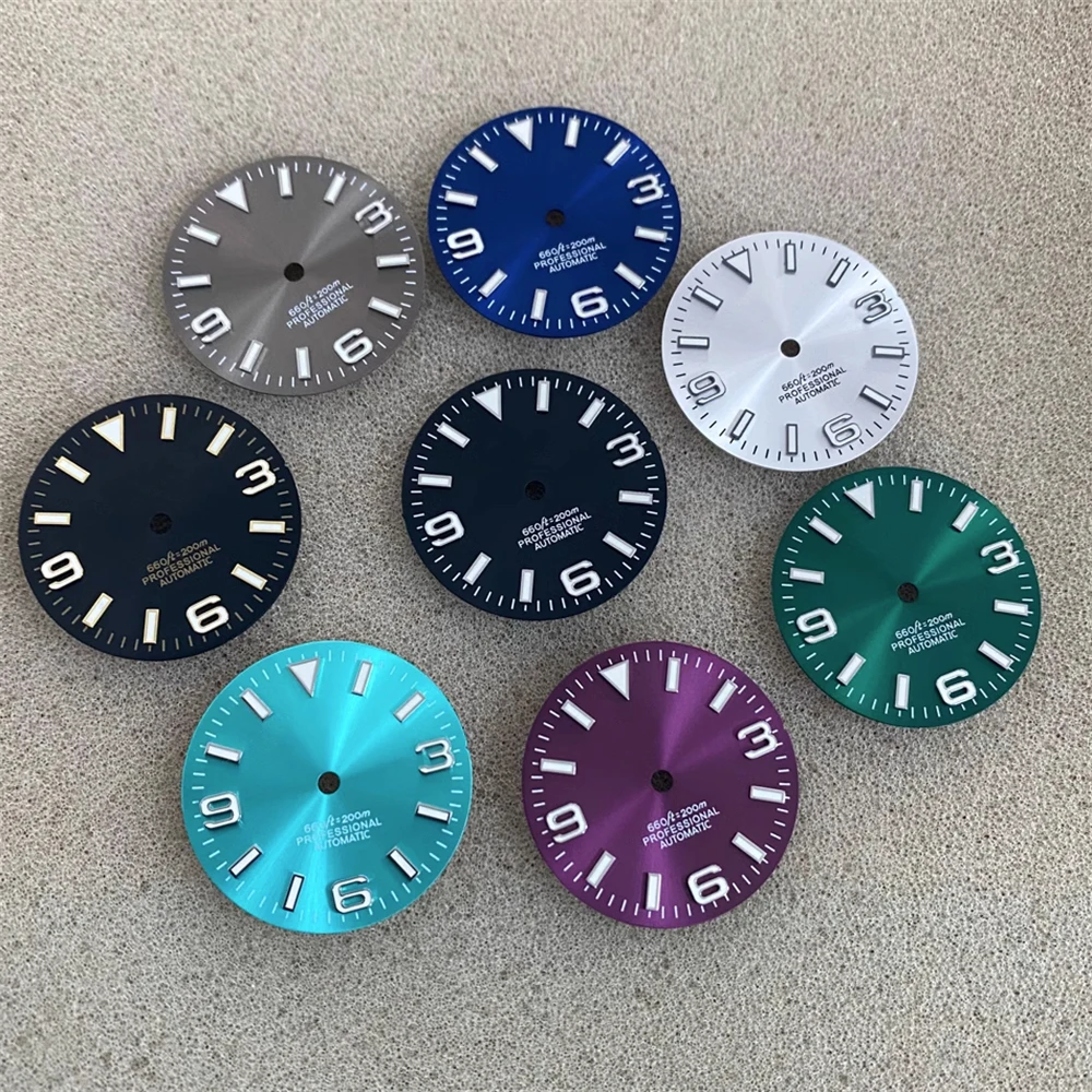 

NH35 Dial 28.5mm Green Luminous 369 Numerals Watch Dial for NH35 NH36 4R 7S Movement Mechanical Watch Faces Accessories