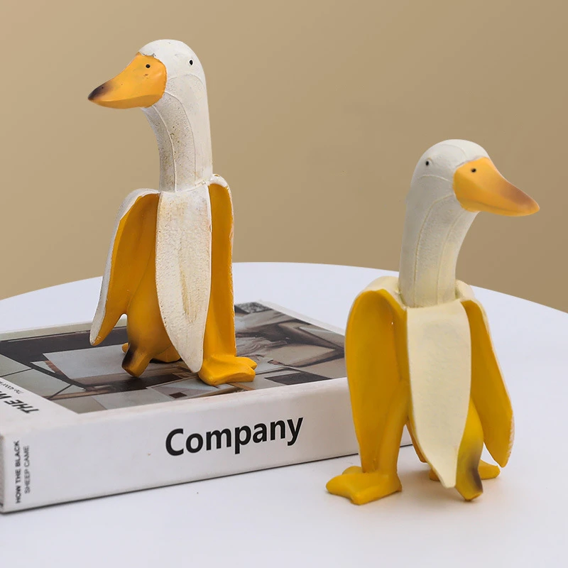 

Banana Duck Kawaii Room Decoration Home Office Desk Accessories Miniature Statue Modern Home Creative Craft Object Funny Gift