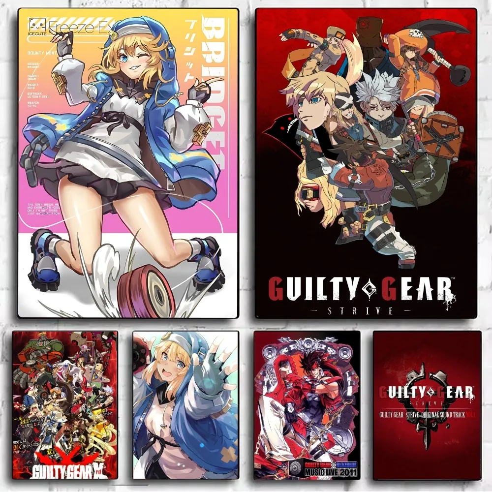 Плакат Guilty Gear Для Видеоигр Винтажная Настенная Художественная Наклейка Гостиной