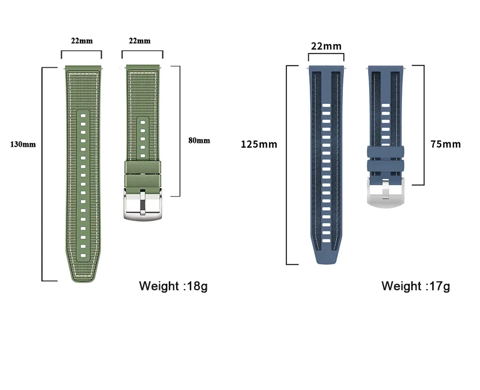 Replacement Silicone Nylon Braid Strap for Amazfit Cheetah Pro Balance GTR 4 22mm Universal Bracelet for Amazfit GTR 3 GTR3 Pro (art.: 3920cb71e95a7) - 3920cb71e95a7