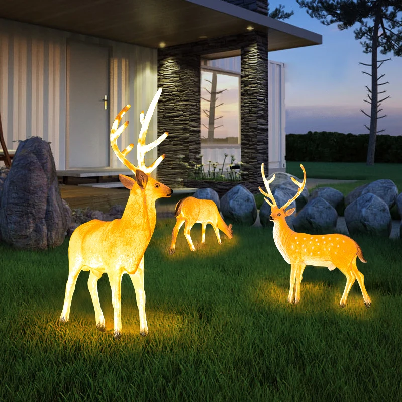 

Garden landscape elk lamp outdoor garden lamp community garden lawn park resin imitation animal lawn lamp