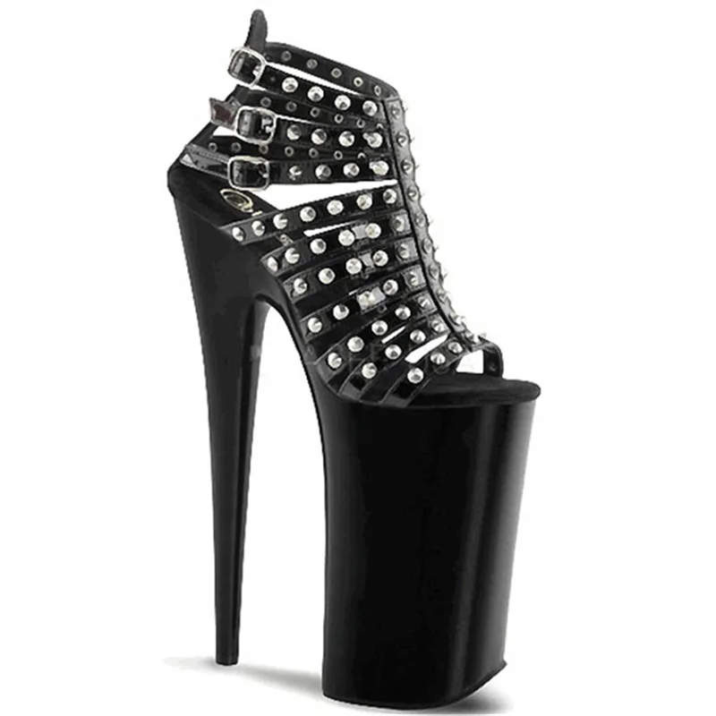 

Women's Sandals Summer 2023 New Versatile Stud Sandals Open Toe Fashion Super High Heeled Slippers Women's 23CM