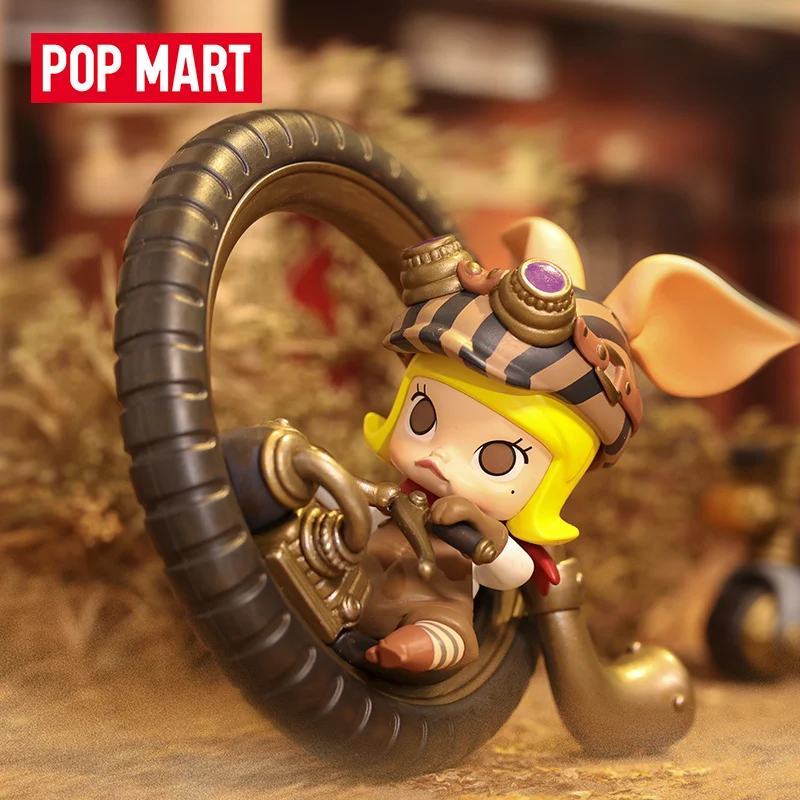 

9CM POPMART MOLLY Teampunk Motorcycle Series Blind Random Box Toys Pig Figure Ornaments Mystery Box Desktop Model for Girls Gift