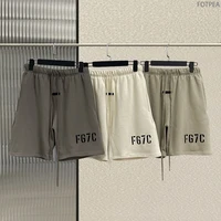 summer essentials mens shorts 7th collection high quality fg7c flocking logo shorts hip hop loose cotton sports shorts
