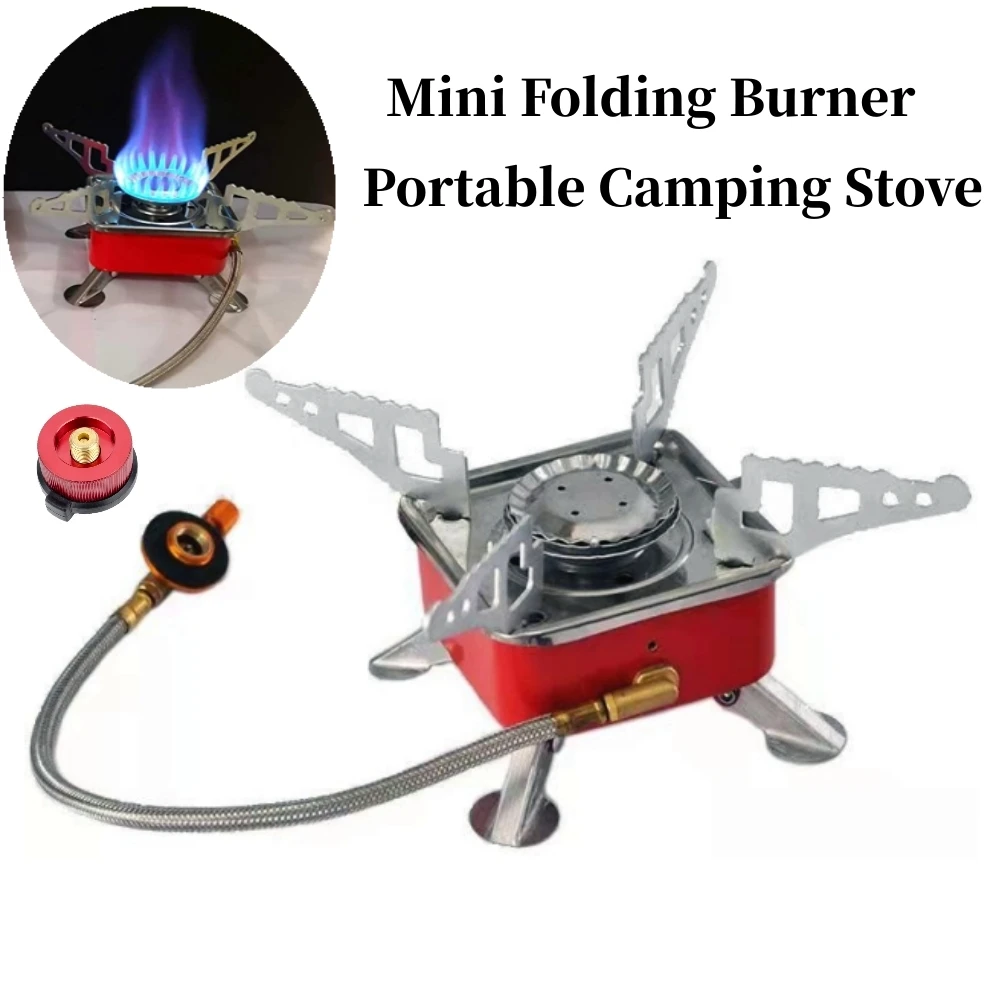 

New Outdoor Gas Burner Portable Folding Camping Stove Windproof Strong Fire Heater Picnic Cooker Mini Tourist Survival Furnace