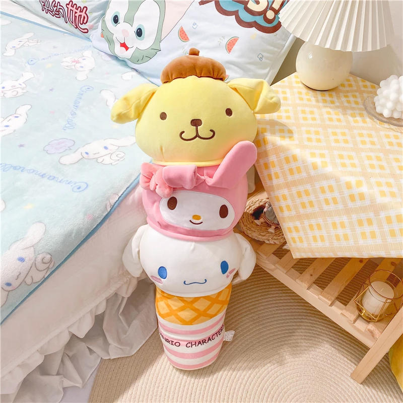 Sanrio Милая аниме микс длинная подушка My Melody Pom пурин Cinnamoroll плюшевая игрушка для