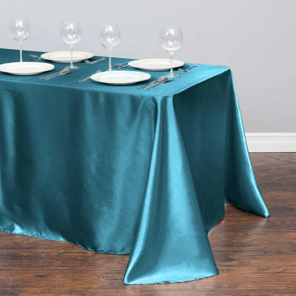 Satin Tablecloth Table Overlay Cover Rectangular Silky Satin Table Cloth Party Holiday Dinner Wedding Banquet Decoration