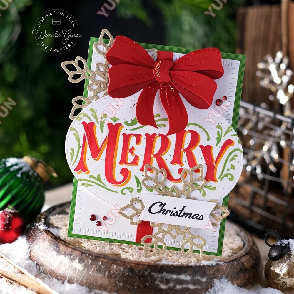 Новые рождественские наклейки с надписями о праздничном интерьере в коробке