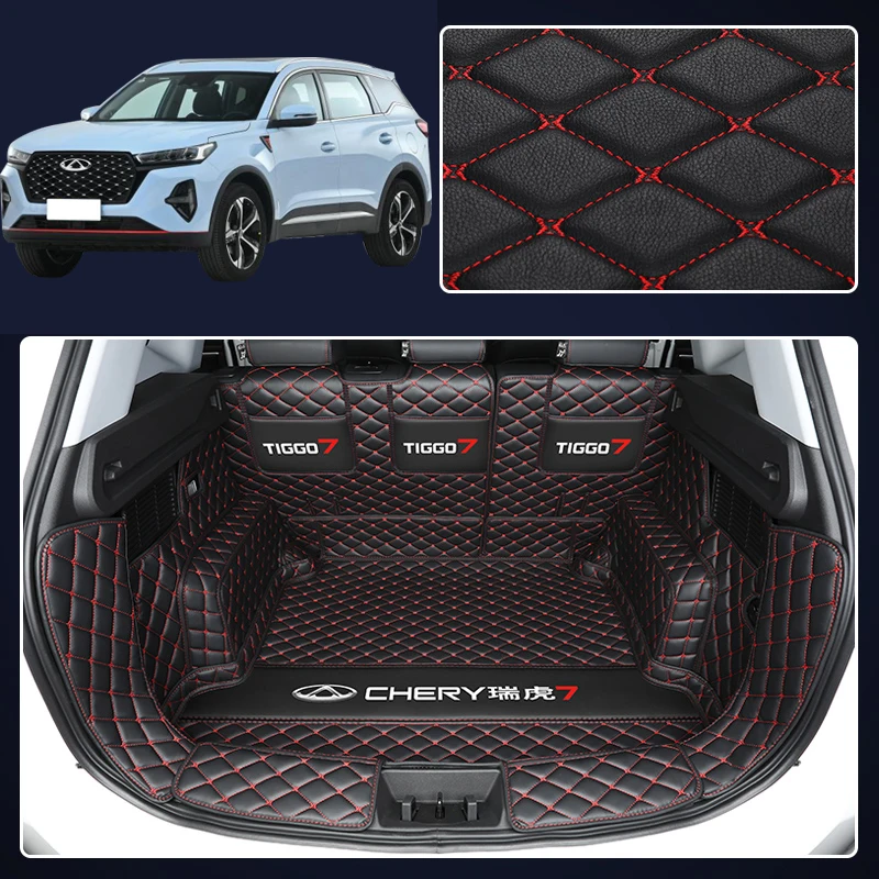 

Leather Car Trunk Mats For Chery Tiggo 7 Pro 2020 2021 7 Seats Anti-Dirty Protector Tray Cargo Liner Accessories Styling