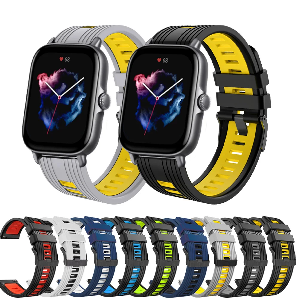 

Ремешок силиконовый для Huami Amazfit GTS 3, спортивный браслет для Amazfit GTS 2 2E 2 Mini/Bip S/Bip U Pro/Neo/Realme, 20 мм