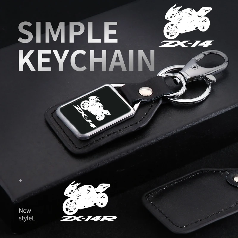 

For KAWASAKI NINJA ZX14R ZX-14R ZX14 ZZR 1400 2006-2015 2014 2013 2007 Fashion motorcycle leather Keychain with logo Accessories