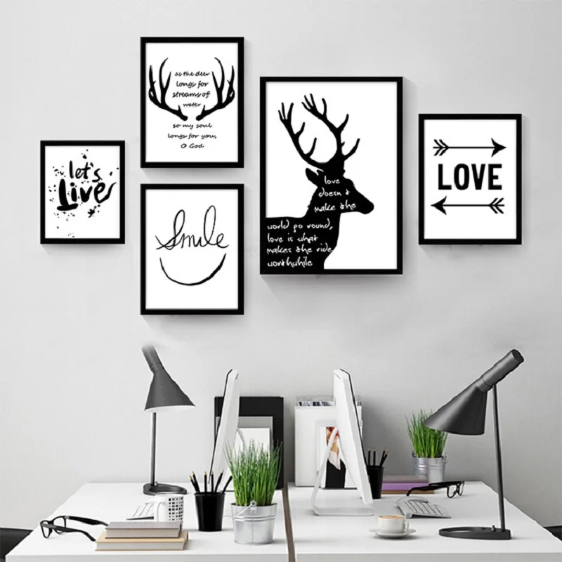 Рисунок ангела без рамки минималистский креативный Олень Любовь цитаты Печать