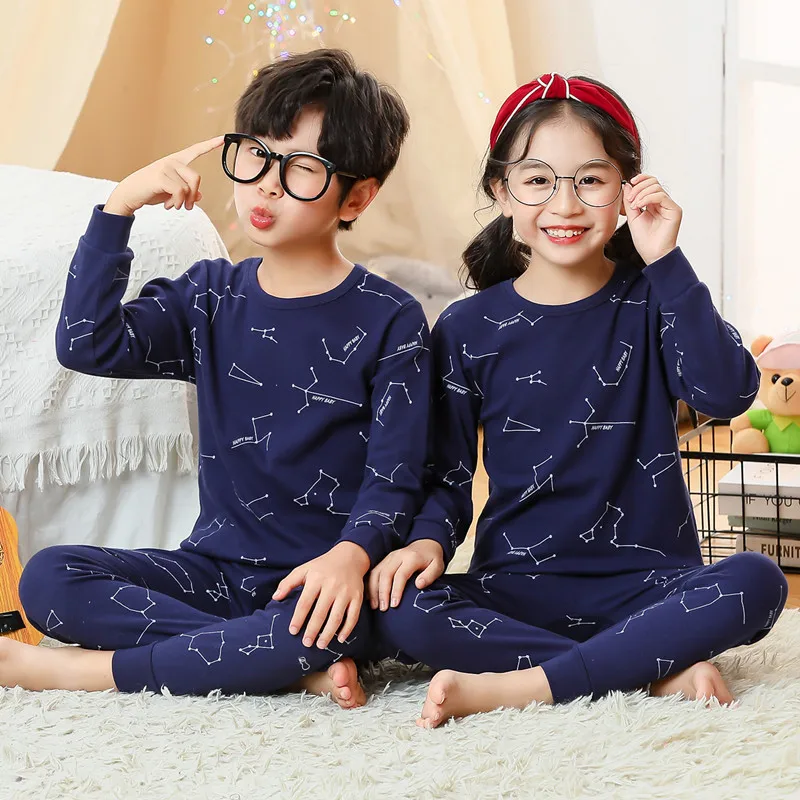

Baby Boys Girls Pajamas New Autumn Long Sleeves Children's Clothing Sleepwear Cotton Pyjamas Sets For Kids 2 4 6 8 10 12 Years