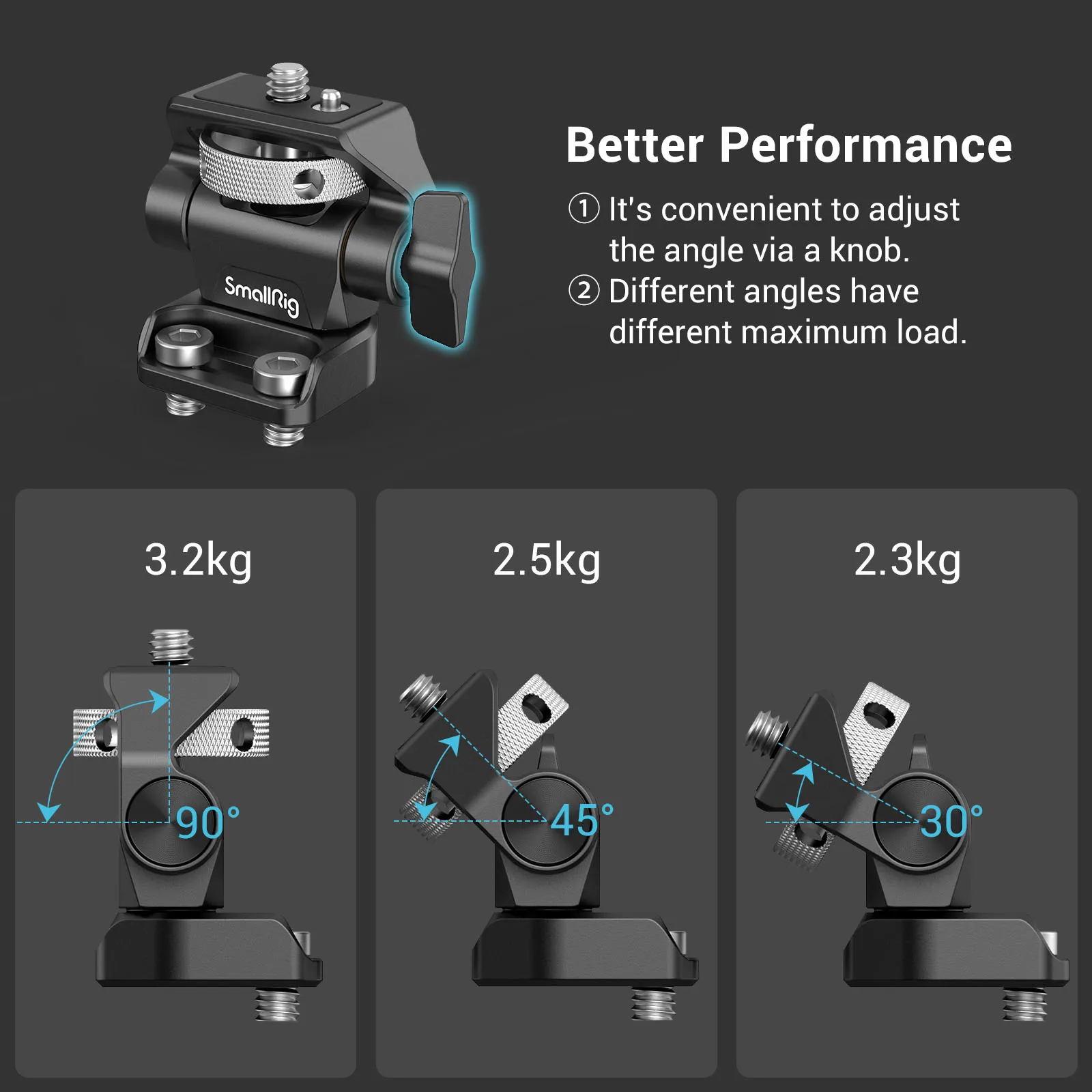 Регулируемое поворотное и наклонное крепление для монитора SmallRig с винтами