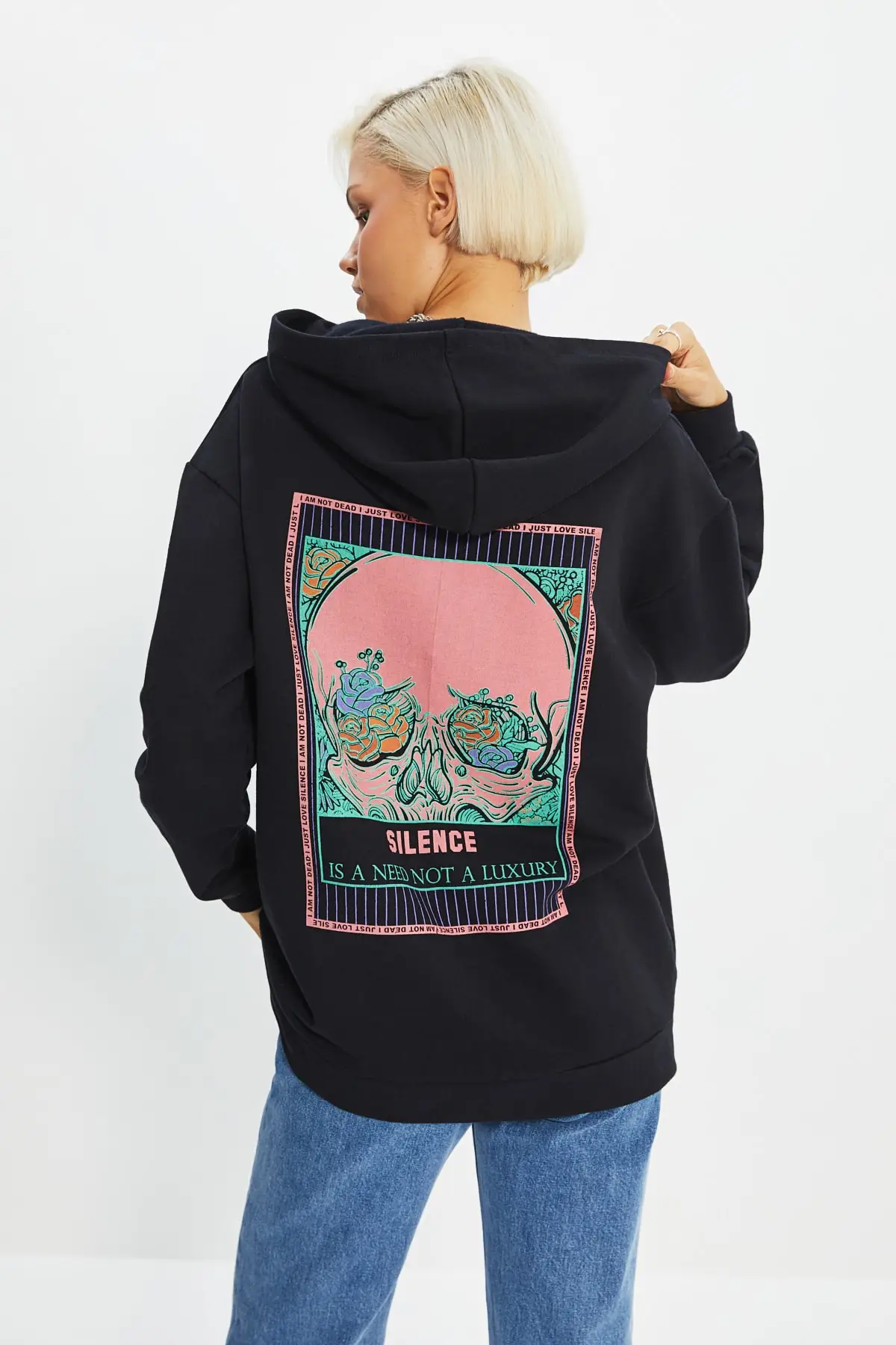 

Trendyol Backpack Printed Hooded and Şardonlu Oversize Sweatshirt TWOAW22SW1090