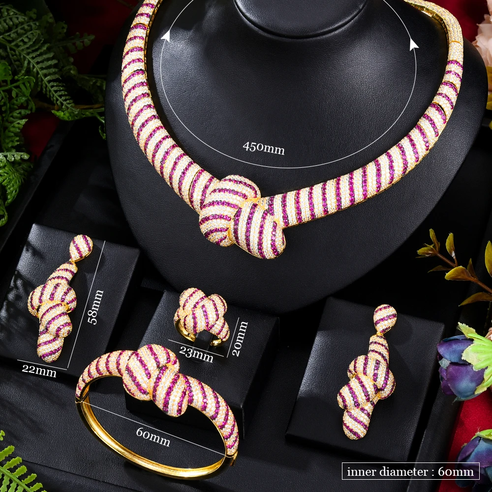 Набор женских ювелирных изделий из фианита в Африканском и индийском стиле