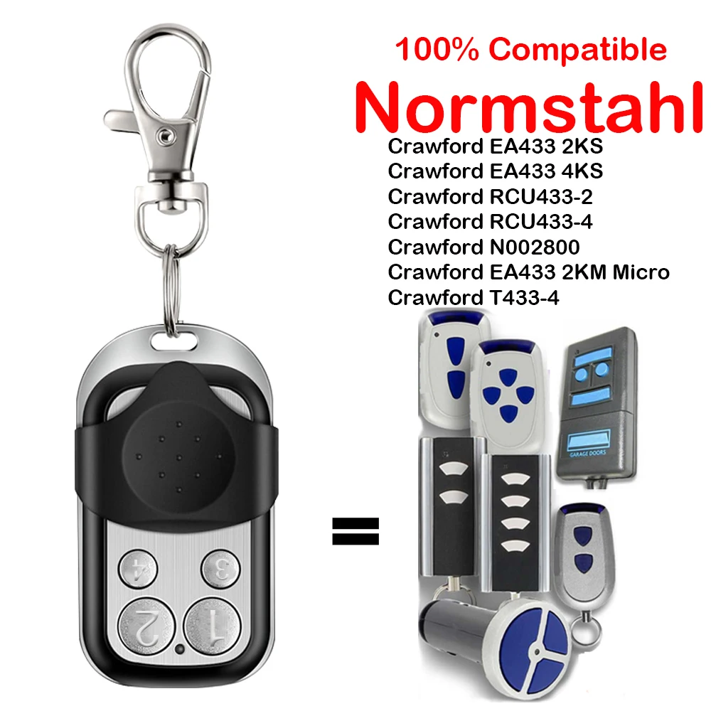 Normstahl RCU 433 Гаражный пульт управления воротами 433,92 МГц Crawford EA433 2KS / 4KS T433-4 Открыватель дверей.