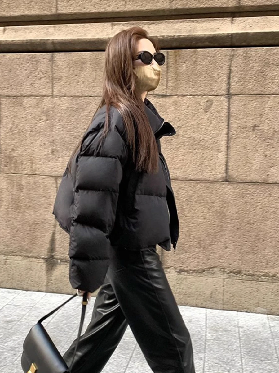 Европейские товары мода 2024 зимняя новая куртка на белом утином пуху женская с