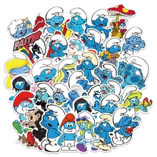 Cartoon Anime Kawaii The Smurfs Stickers for Laptop Suitcase Stationery Waterproof Decals Album Graffiti Kids Toys Gifts