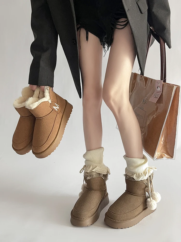 Женские сапоги туфли на плоском каблуке ботинки с круглым носком женская