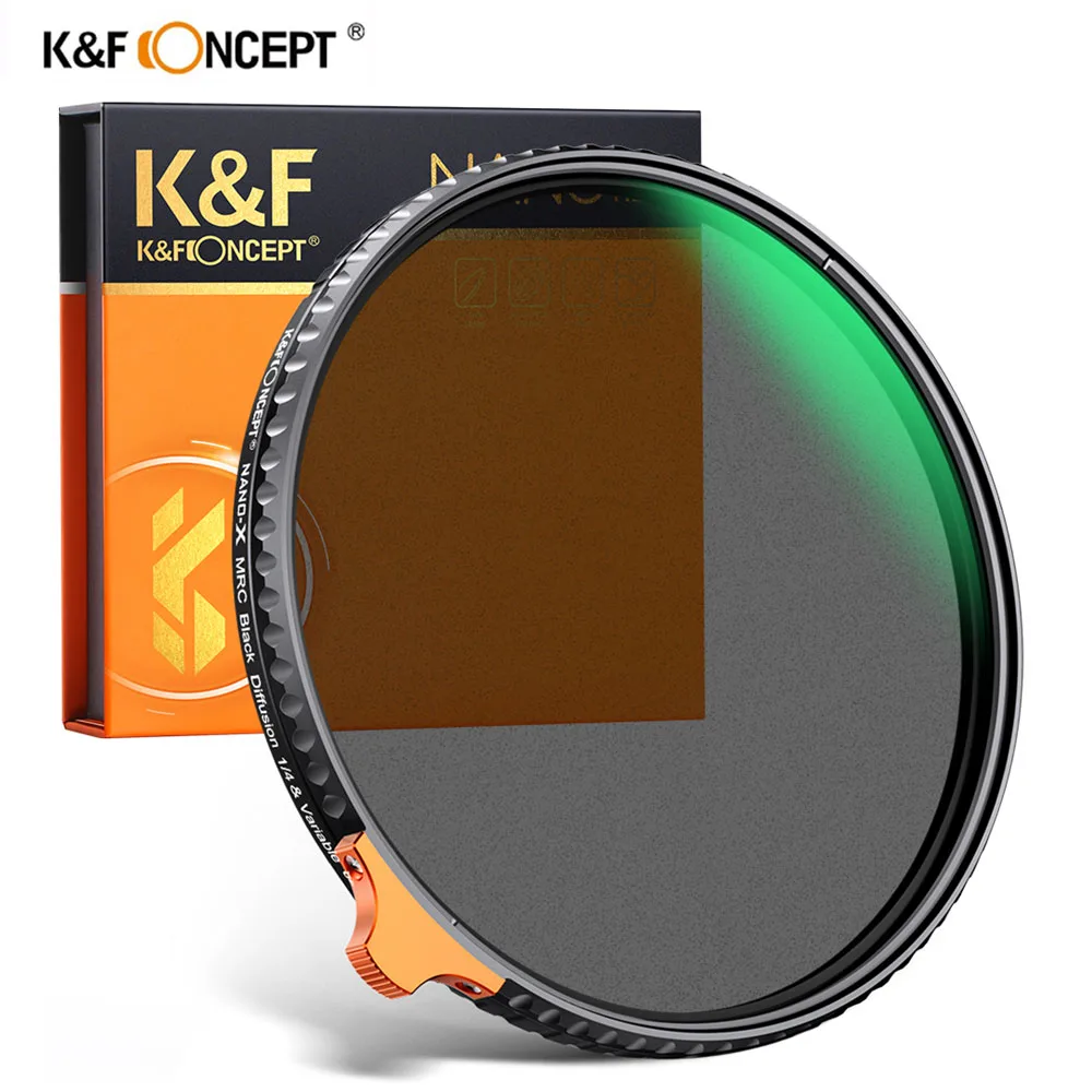 

K&F Concept ND2-ND32+1/4 Black Mist Diffusion Camera Lens Filter 2in1 Variable ND Filter 49mm 52mm 58mm 62mm 67mm 72mm 77mm 82mm