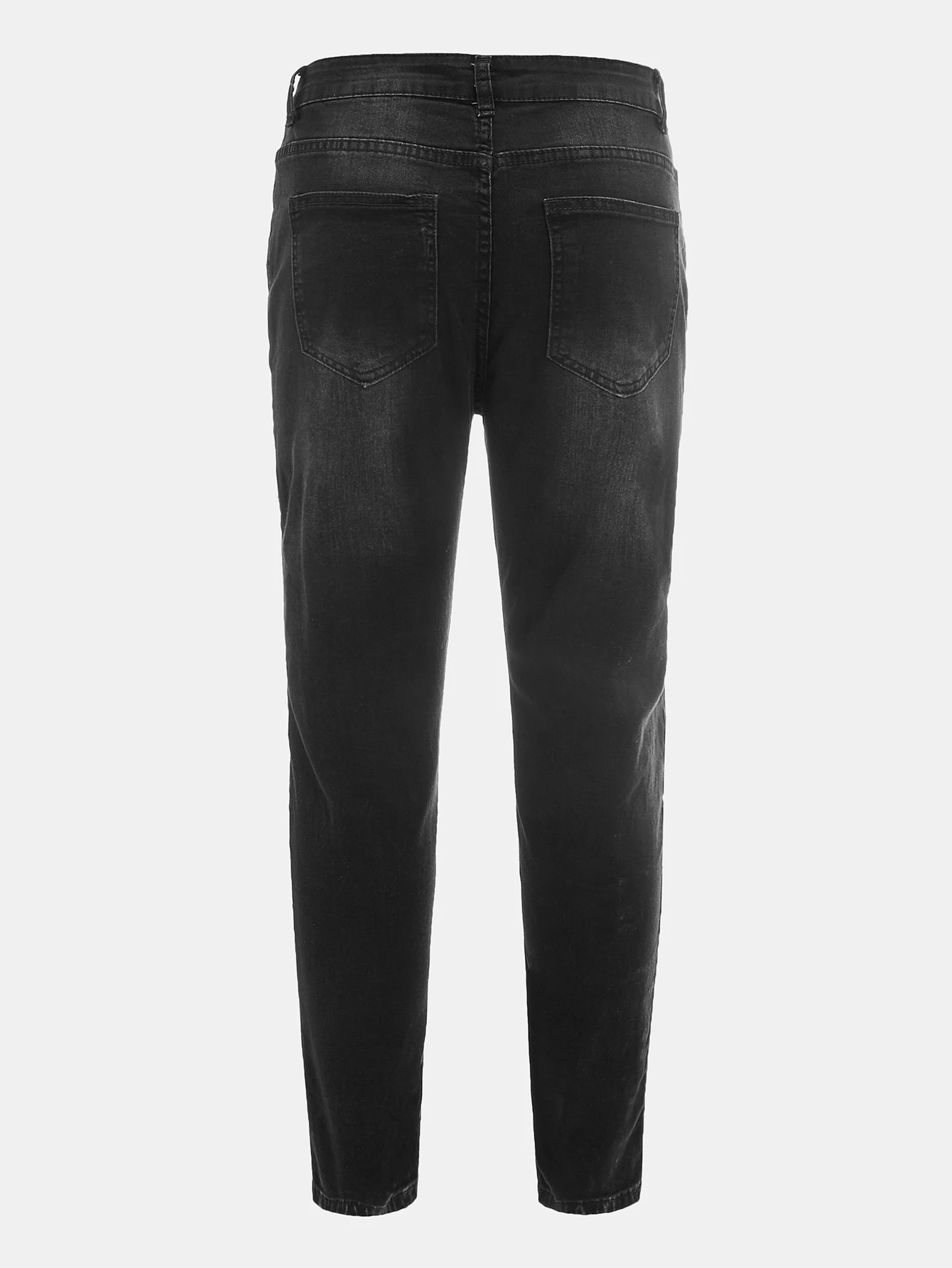 New Men's Jeans Men's Motorcycle Wrinkle Stretch Skinny Jeans Black Denim Casual Sports Pencil Pants Four Seasons Fashion Pants