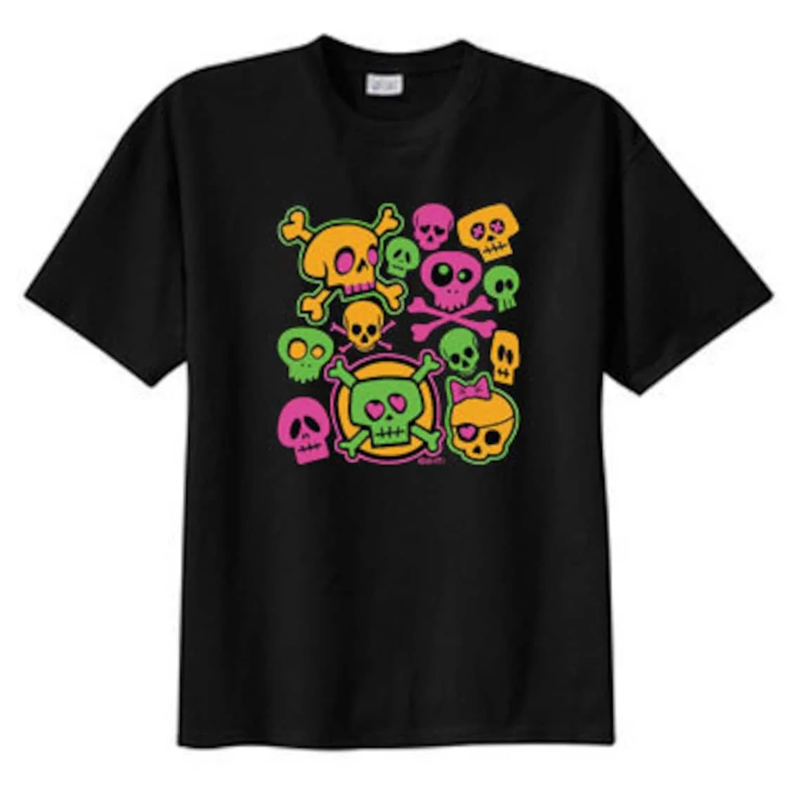 Футболка неоновая в готическом стиле с короткими рукавами