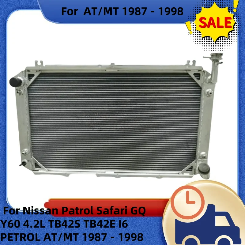 Фото Алюминиевый радиатор для Nissan Patrol Safari GQ Y60 4.2L TB42S TB42E I6 PETROL AT/MT 1987-1998 гг. (87 88 89 90 91 92 93 94 95 96 97) №1