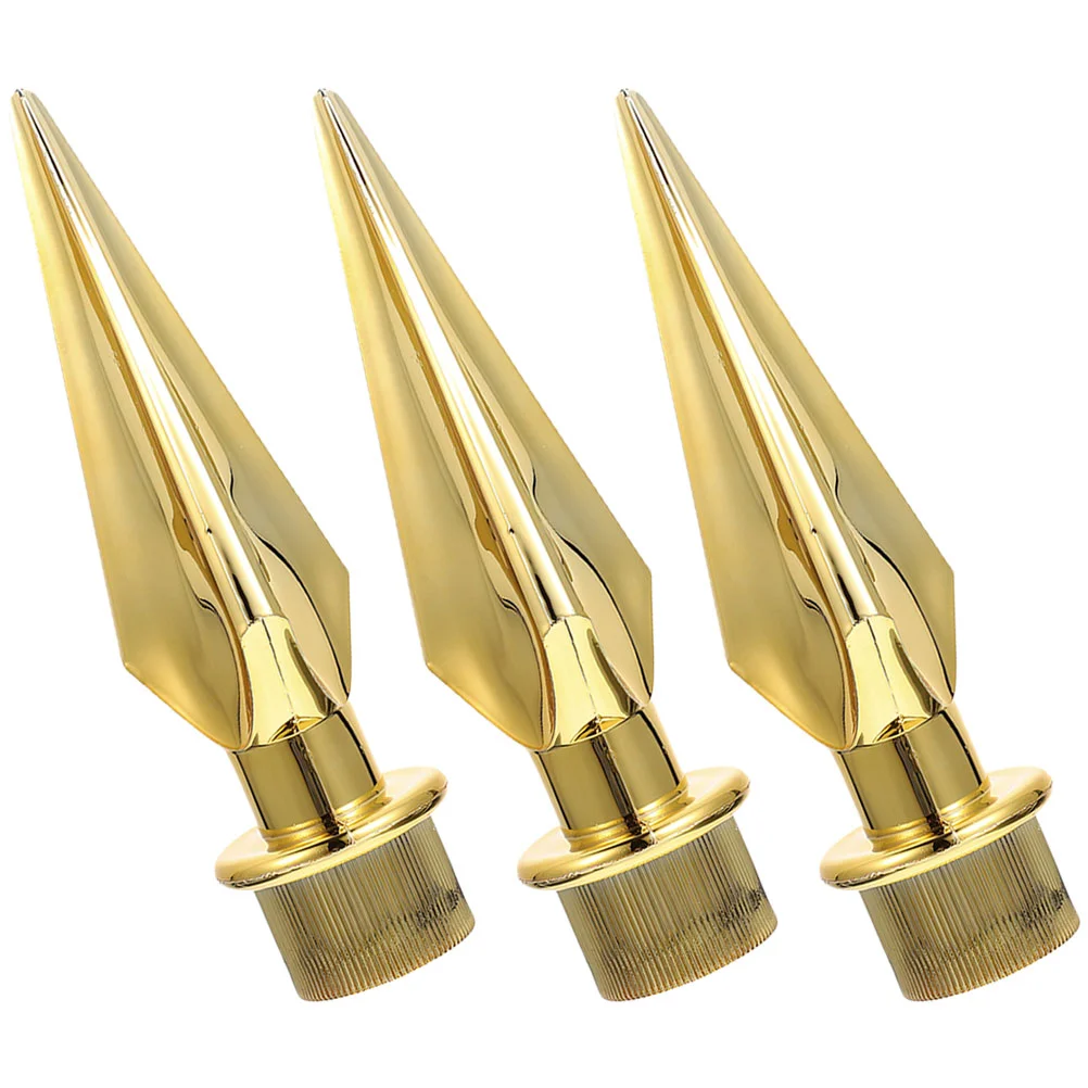 

3pcs Decorative Flagpole Head Topper Plastic Flag Head for Hotel Office Outdoor