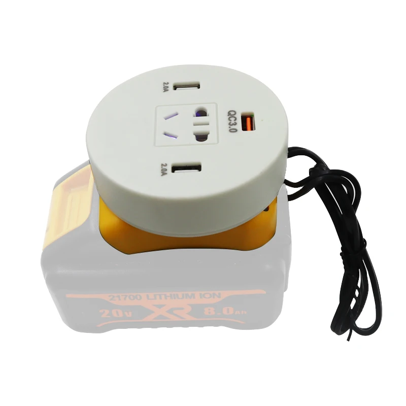 60W Power Inverter DC to AC 220V USB Mobile Phone Charger For Dewalt 20V 18V Li-ion Battery DCB200 DCB180 DCB183 Bank |
