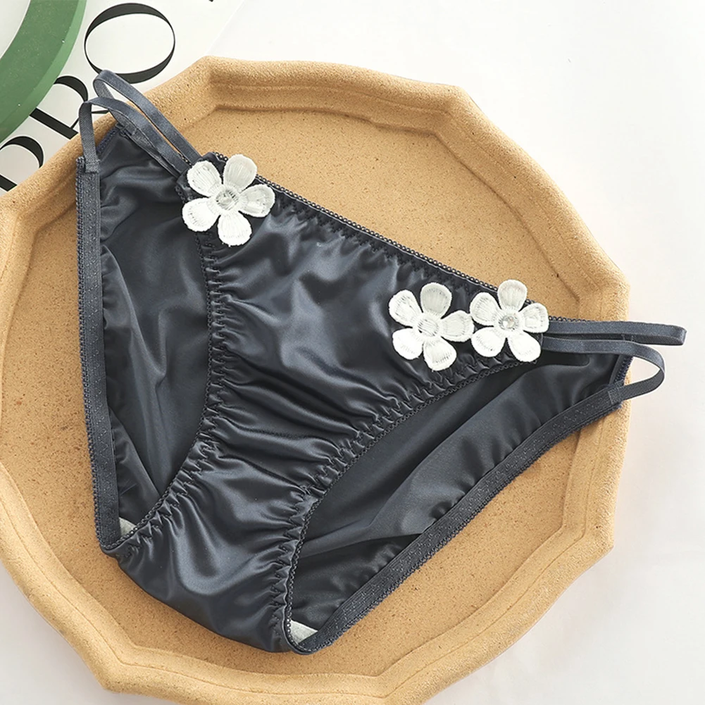 Женские сексуальные обтягивающие Цветочные атласные дышащие трусики с
