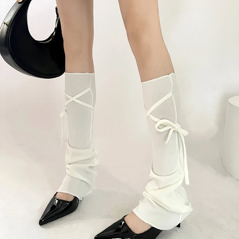 Новые женские носки Y2k милые гетры для девочек вязаные бандажные чехлы ног