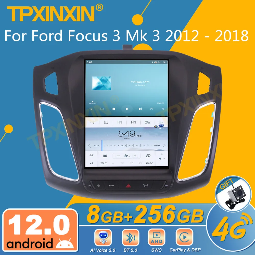 Автомобильный радиоприемник для Ford Focus 3 Mk 2012-2018 Android сенсорный экран Tesla 2Din